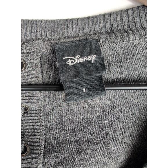 Disney Snow White Dripping Apple Sweater Womens 1X Gray Green Sequin Spooky Top - Picture 5 of 13